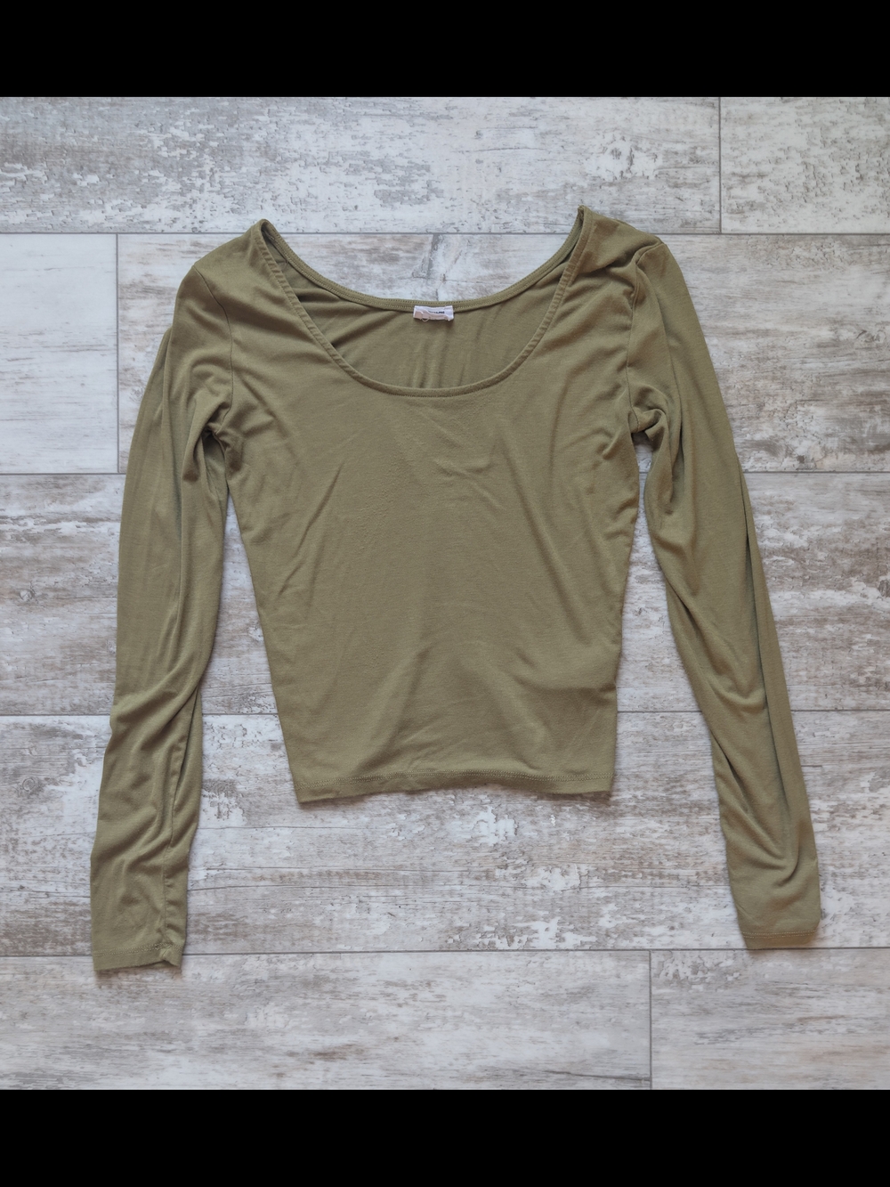 Cotton On Olive Scoop Neck Long Sleeve Top
